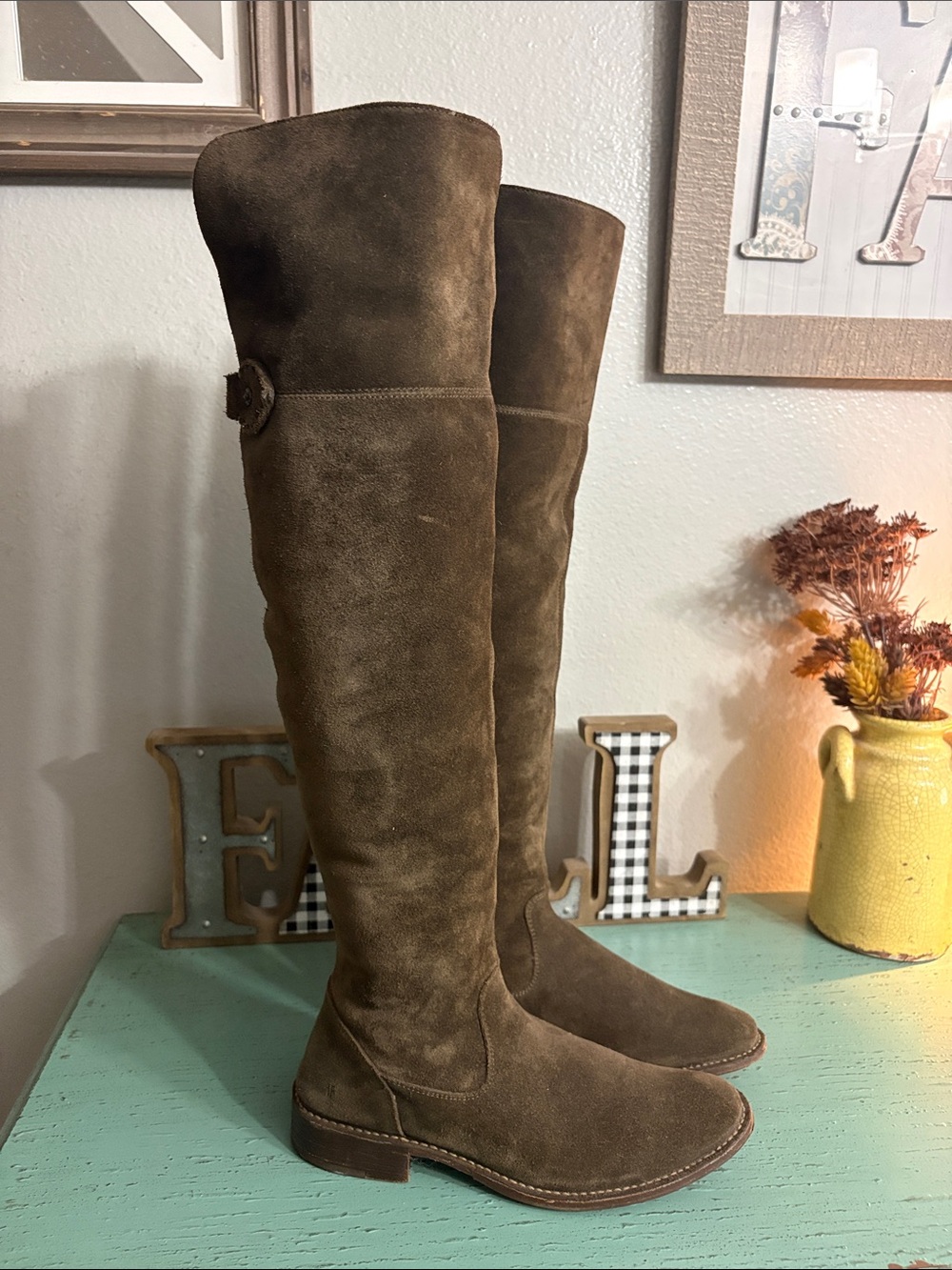 Frye Brown Suede Over-the-Knee Boots